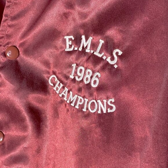 Vintage Trimark Burgundy Firefighter Varsity Jacket XL - Picture 8 of 16